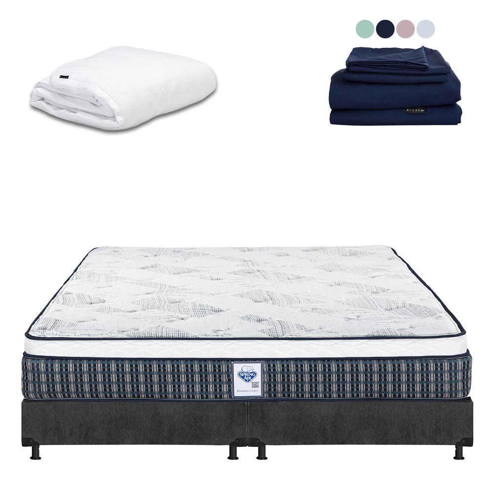 Colchón Spring Air Cardona con Box con Ropa de Cama