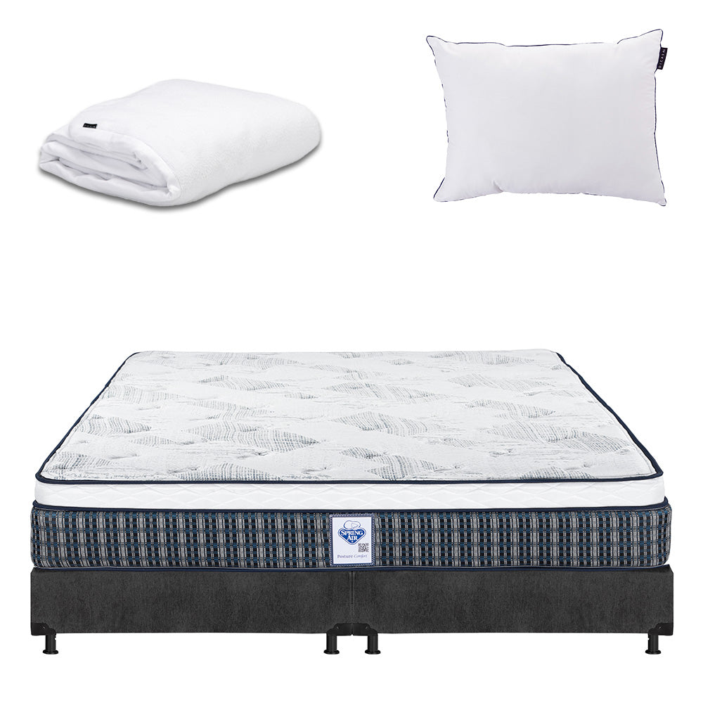 Colchón Spring Air Cardona con Box con Ropa de Cama