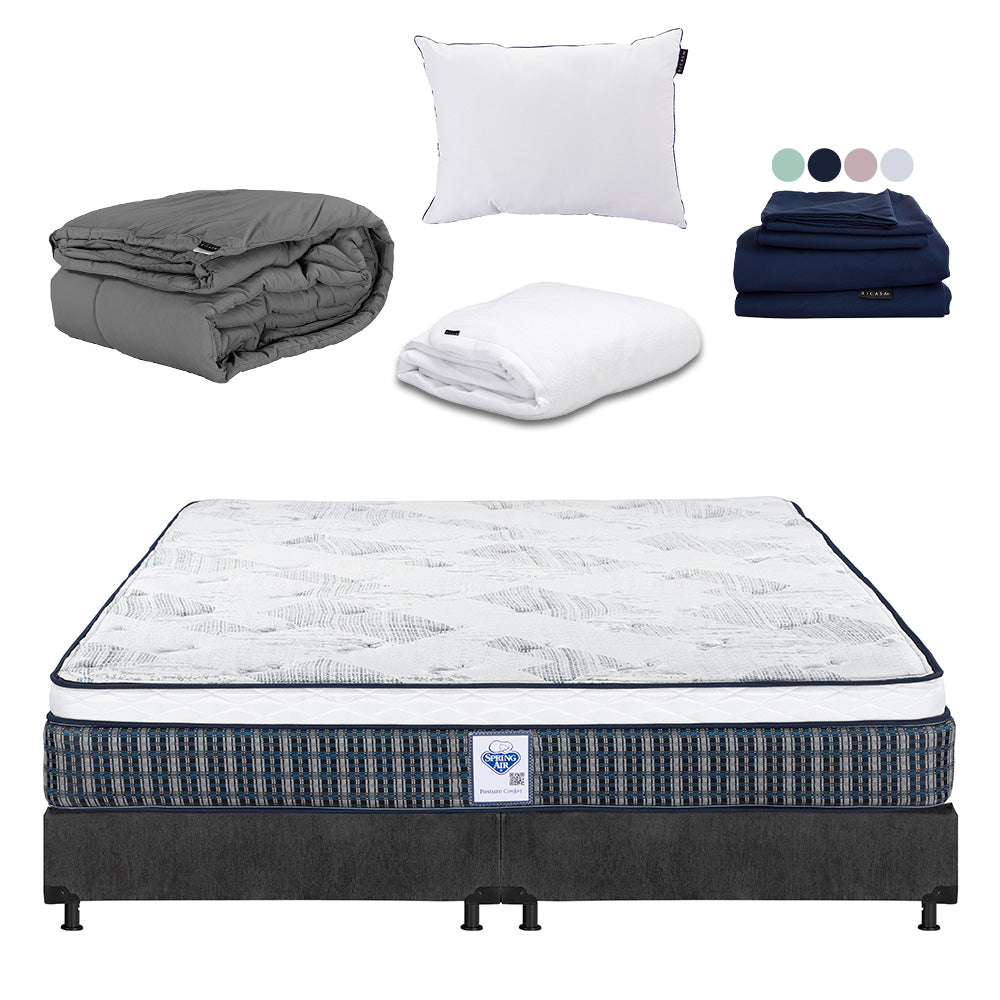 Colchón Spring Air Cardona con Box con Ropa de Cama