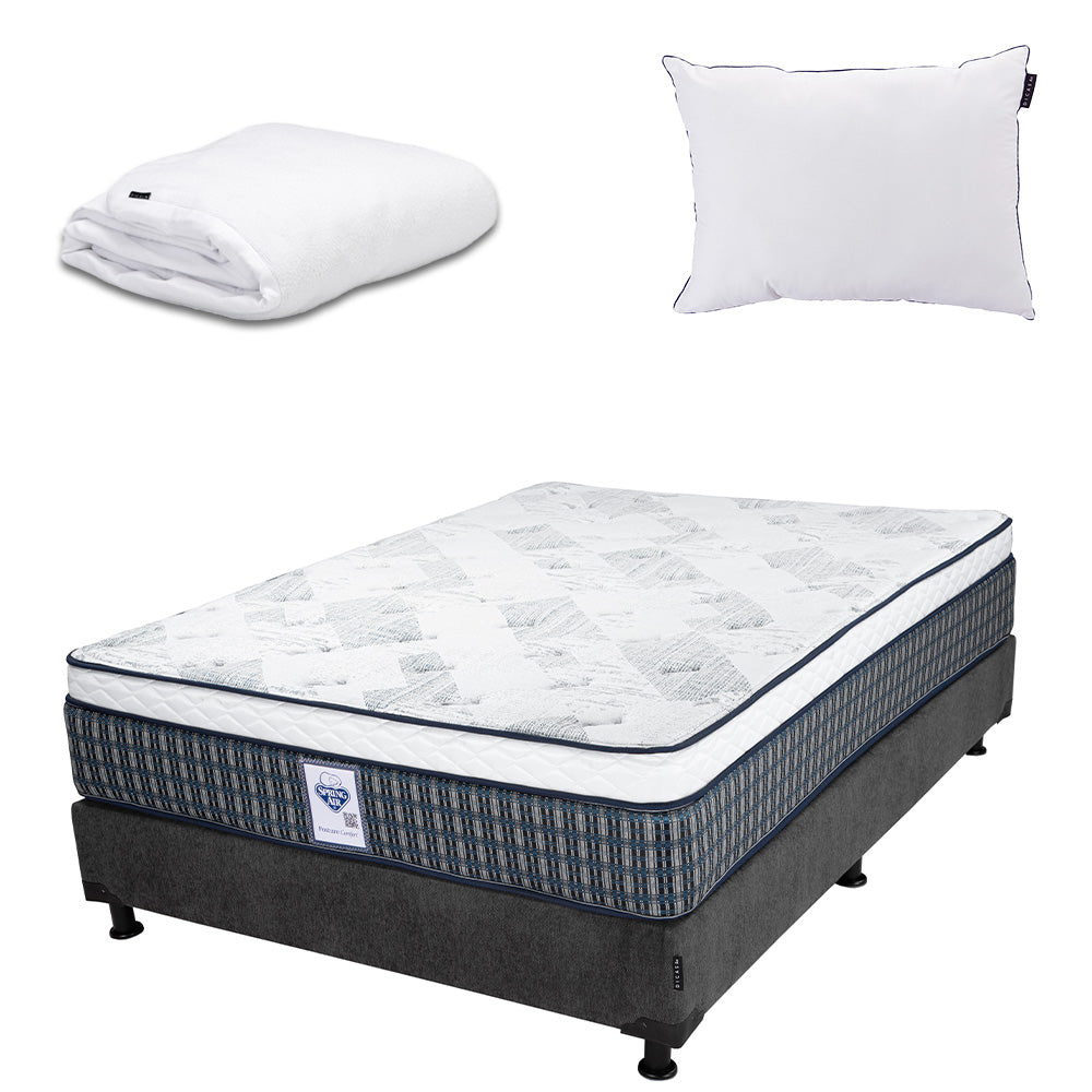 Colchón Spring Air Cardona con Box con Ropa de Cama