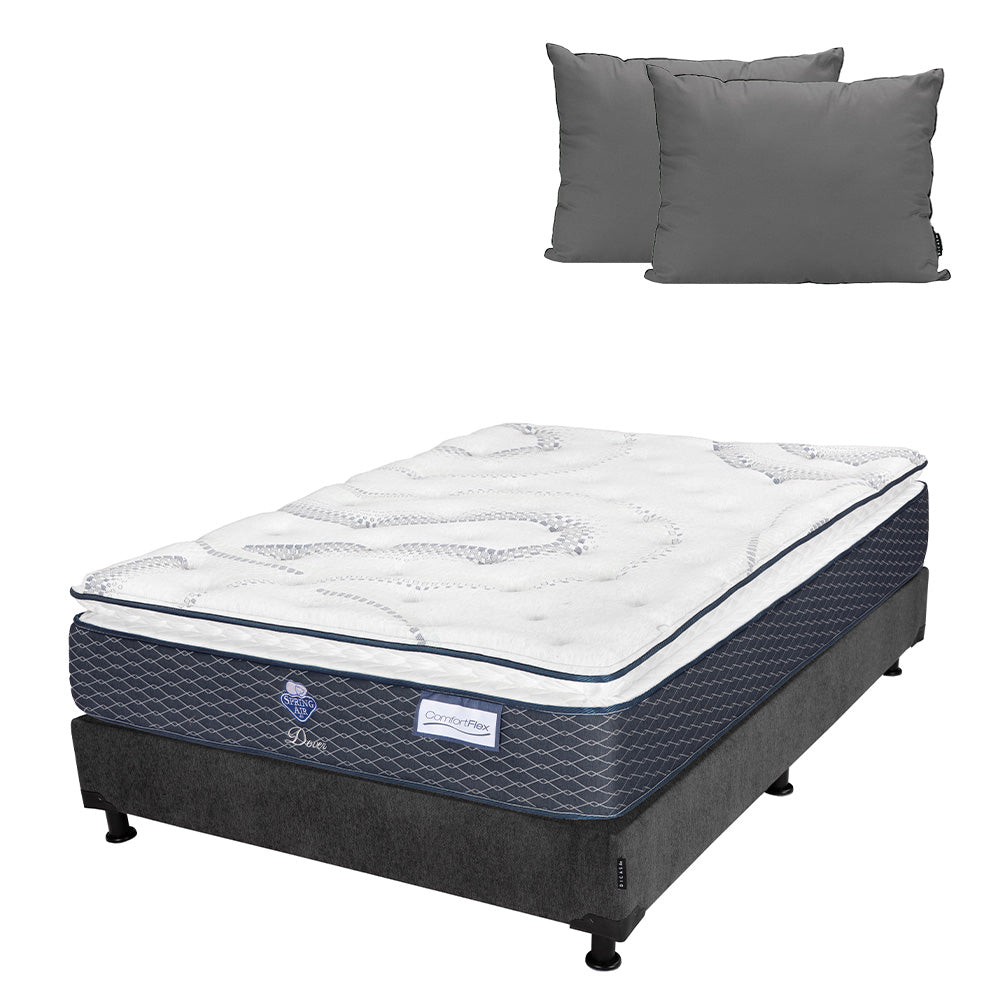 Colchón Spring Air Dover con Box con Ropa de Cama