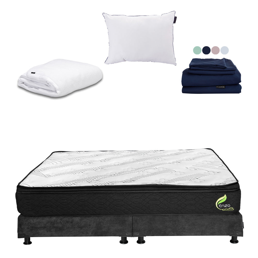 Colchón Dicasa Enzo con Box con Ropa de Cama