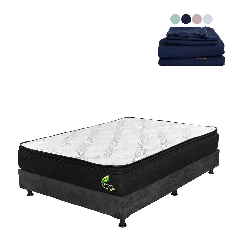 Colchón Dicasa Enzo con Box con Ropa de Cama