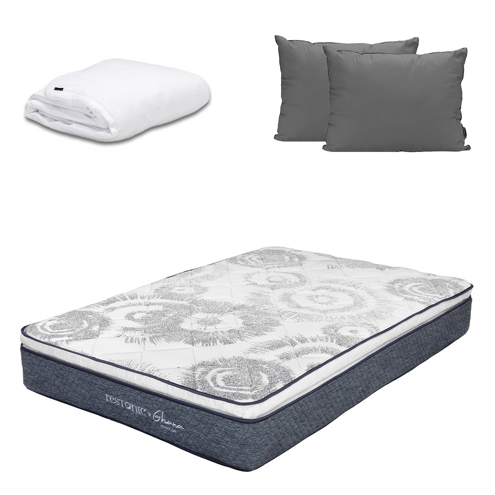 Colchón Restonic Ghana Con Ropa de Cama