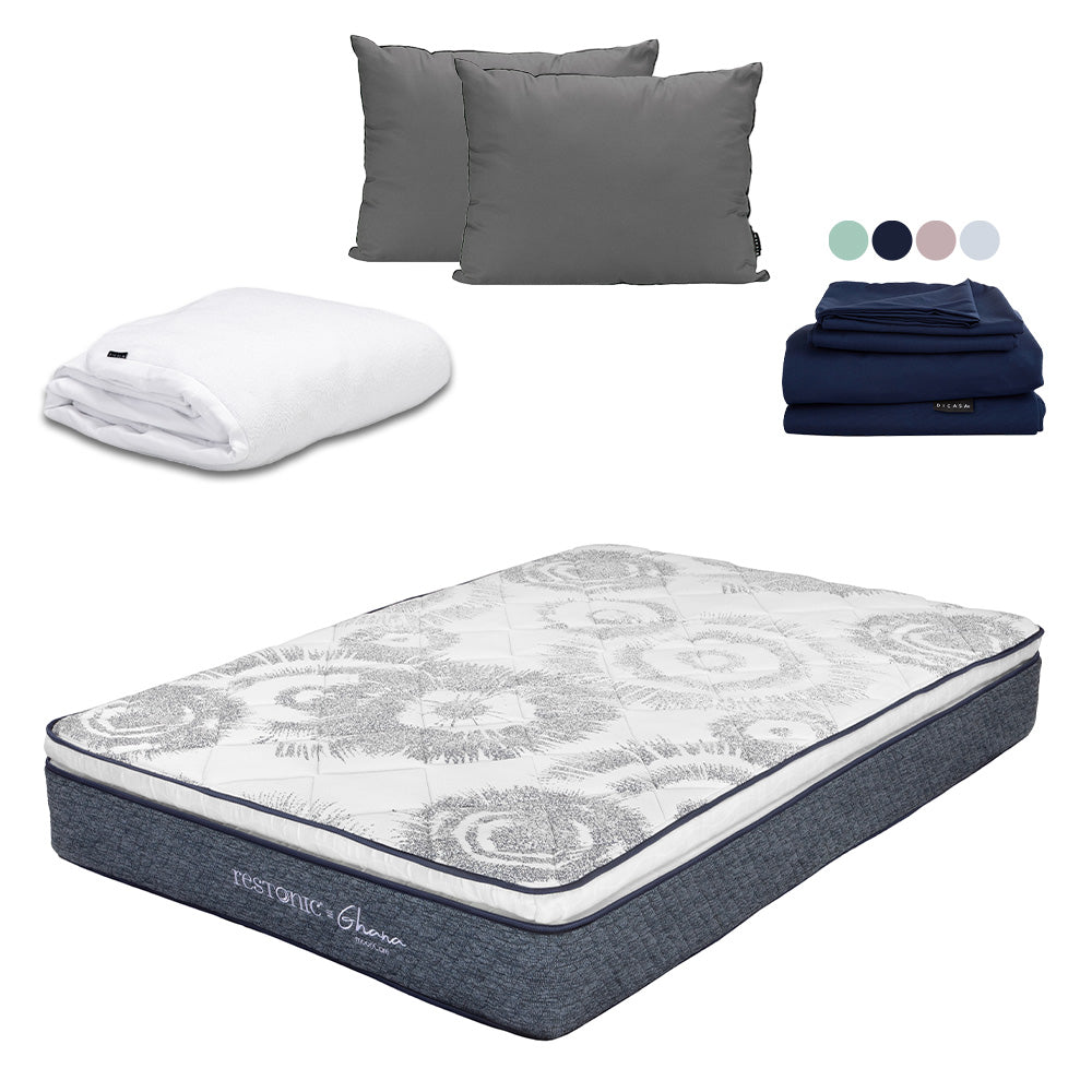 Colchón Restonic Ghana Con Ropa de Cama