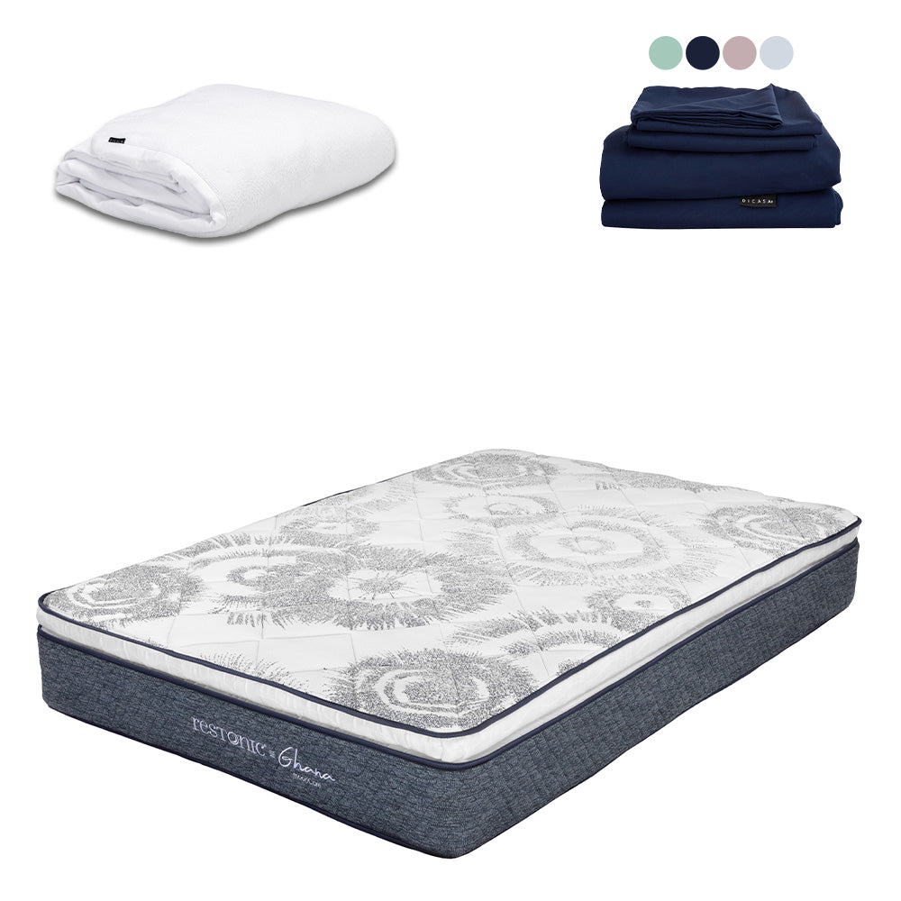 Colchón Restonic Ghana Con Ropa de Cama