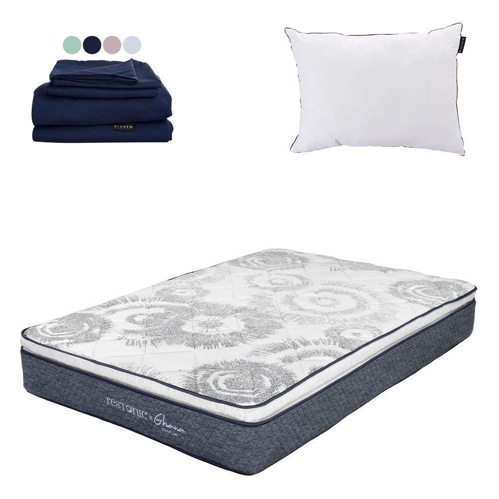 Colchón Restonic Ghana Con Ropa de Cama