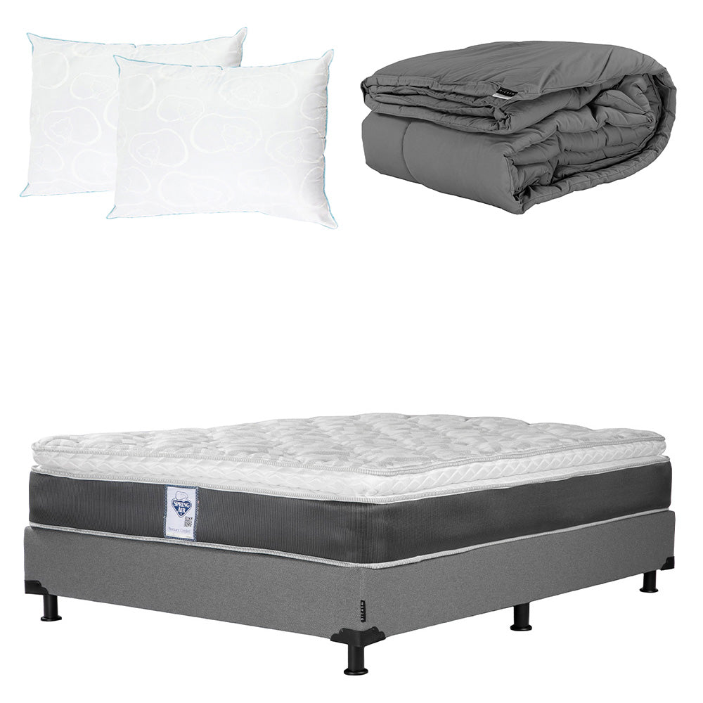 Colchón Spring Air Marte con Box con Ropa de Cama