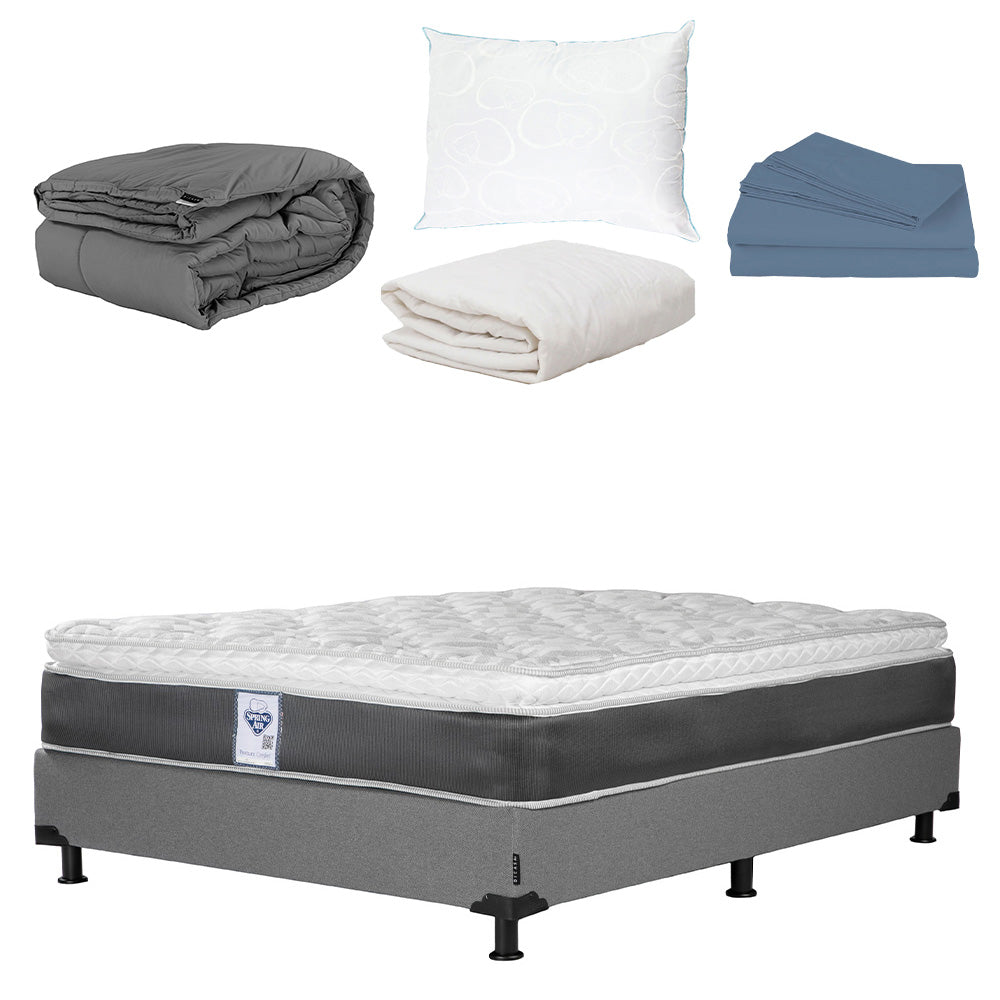 Colchón Spring Air Marte con Box con Ropa de Cama