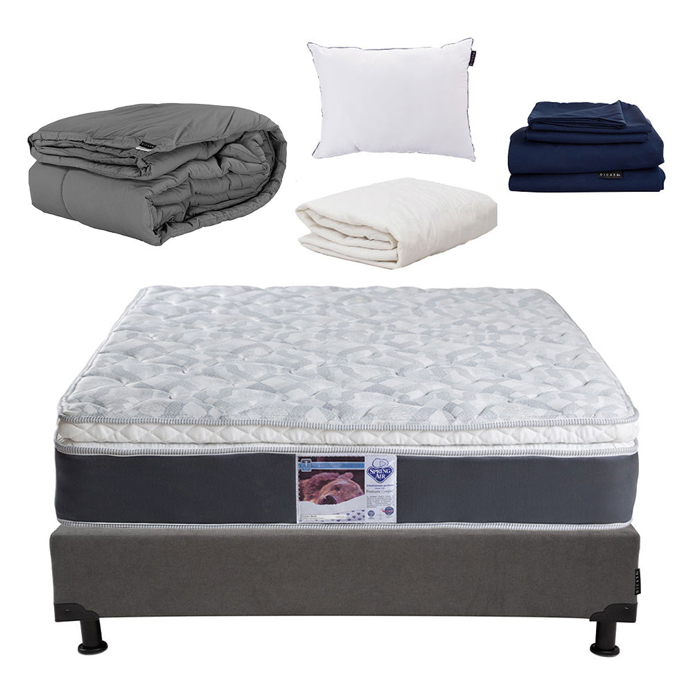 Colchón Spring Air Marte con Box con Ropa de Cama