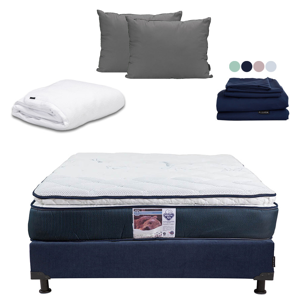 Colchón Spring Air Monaco con Box con Ropa de Cama