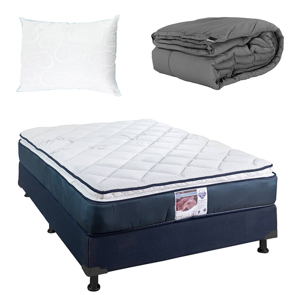 Colchón Spring Air Monaco con Box con Ropa de Cama