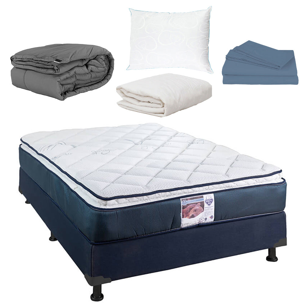 Colchón Spring Air Monaco con Box con Ropa de Cama