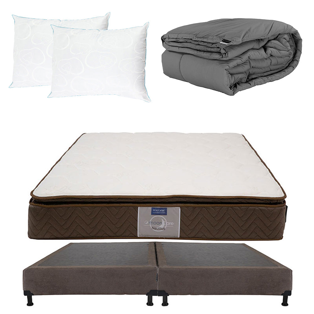 Colchón Restonic Nautilus con Box con Ropa de Cama
