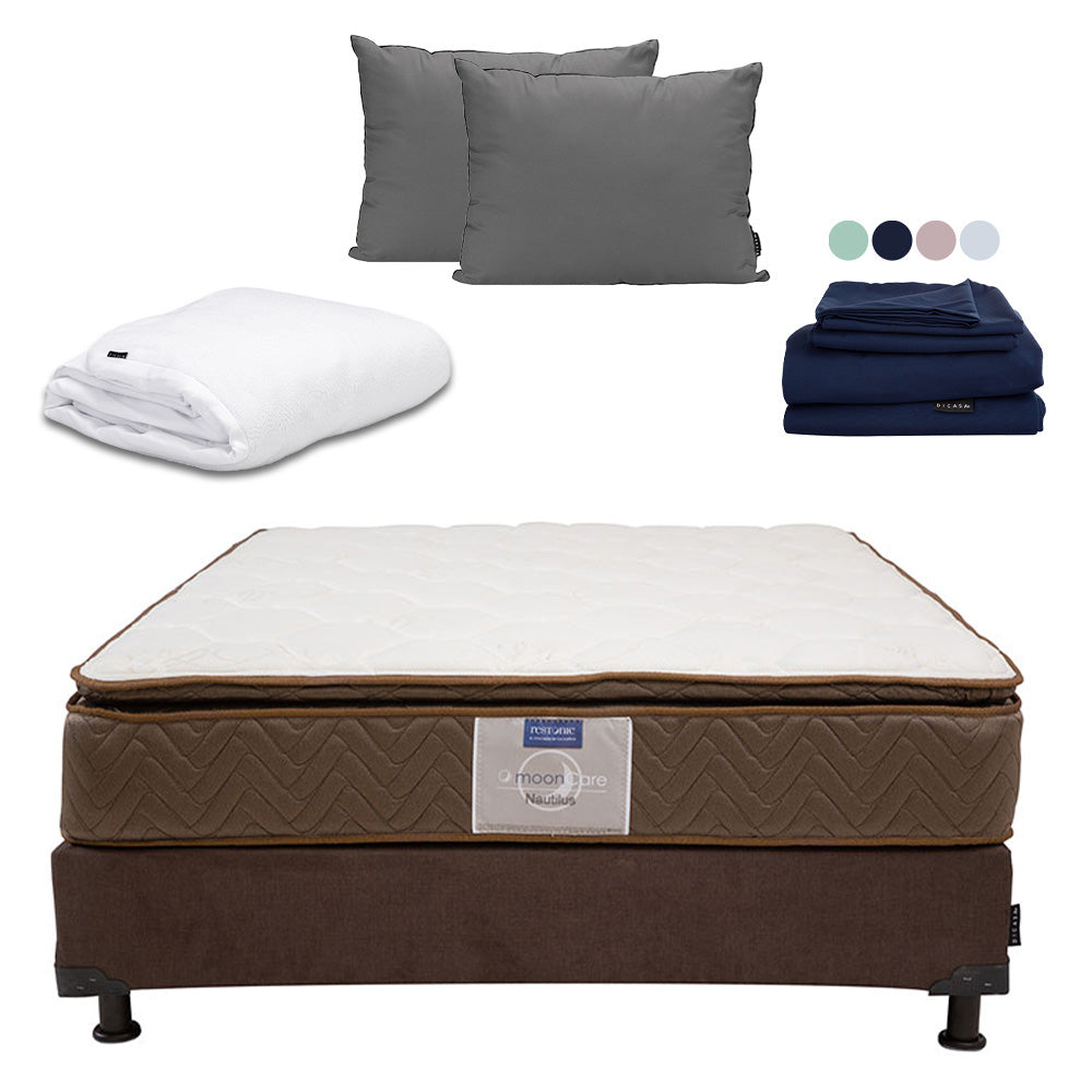 Colchón Restonic Nautilus con Box con Ropa de Cama