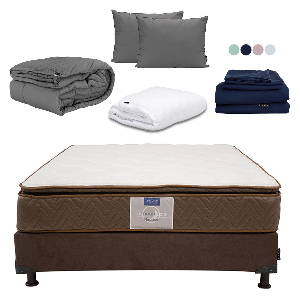 Colchón Restonic Nautilus con Box con Ropa de Cama