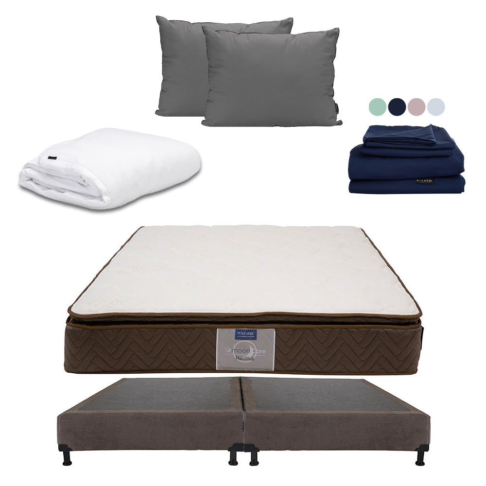 Colchón Restonic Nautilus con Box con Ropa de Cama