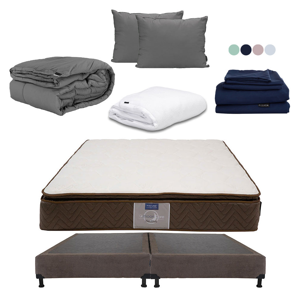 Colchón Restonic Nautilus con Box con Ropa de Cama