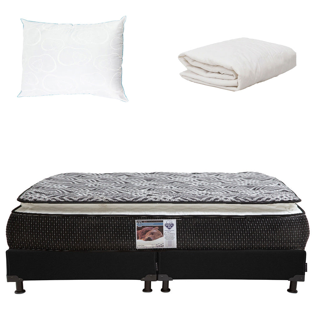 Colchón Spring Air Omega con Box con Ropa de Cama