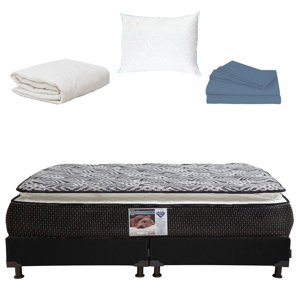 Colchón Spring Air Omega con Box con Ropa de Cama