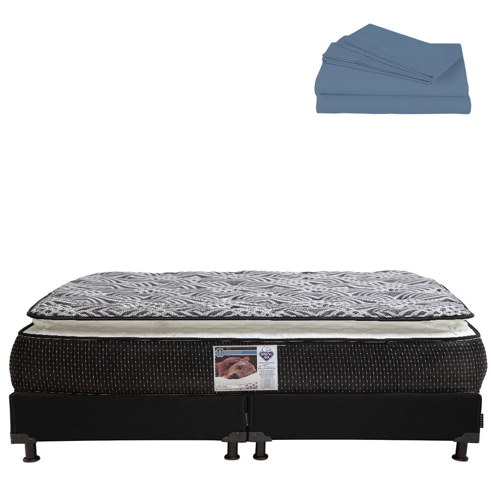 Colchón Spring Air Omega con Box con Ropa de Cama