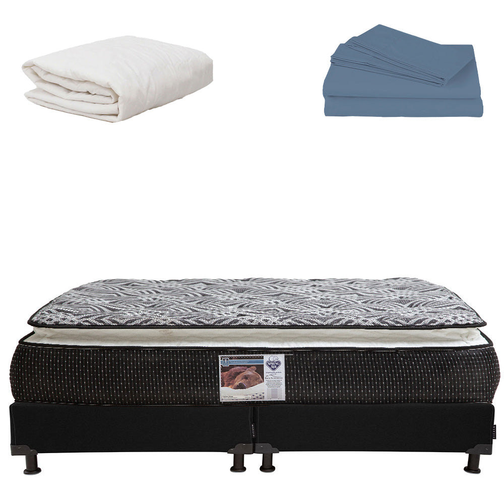 Colchón Spring Air Omega con Box con Ropa de Cama