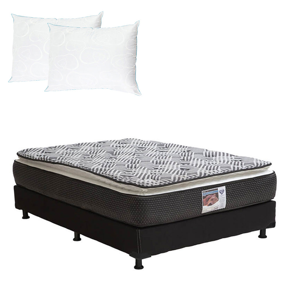 Colchón Spring Air Omega con Box con Ropa de Cama