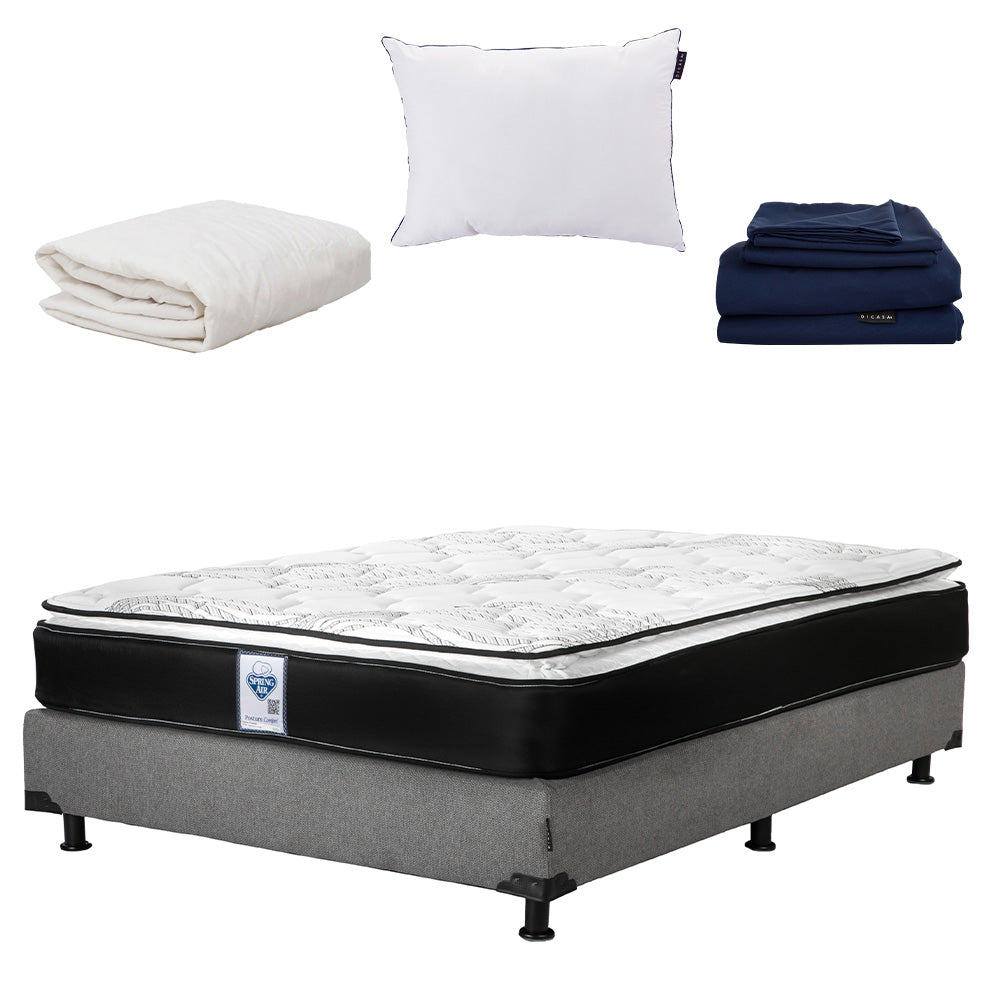 Colchón Spring Air Premier con Box con Ropa de Cama