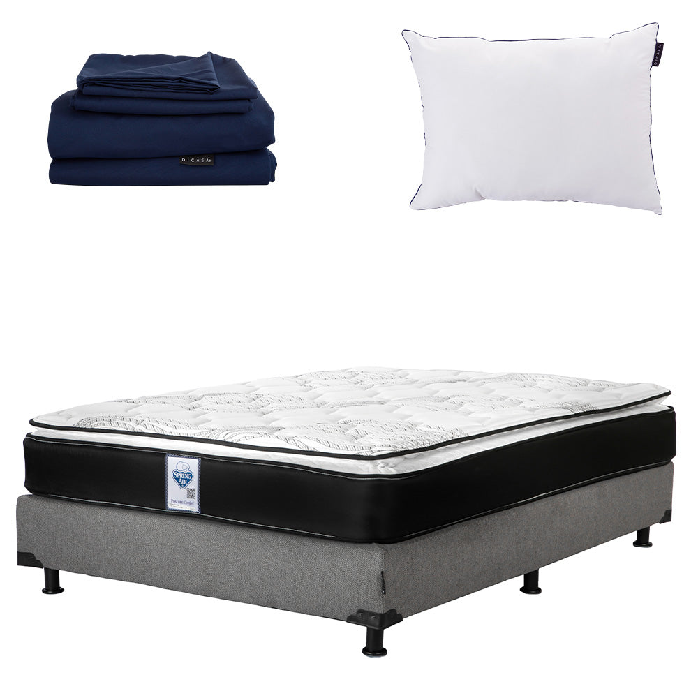 Colchón Spring Air Premier con Box con Ropa de Cama