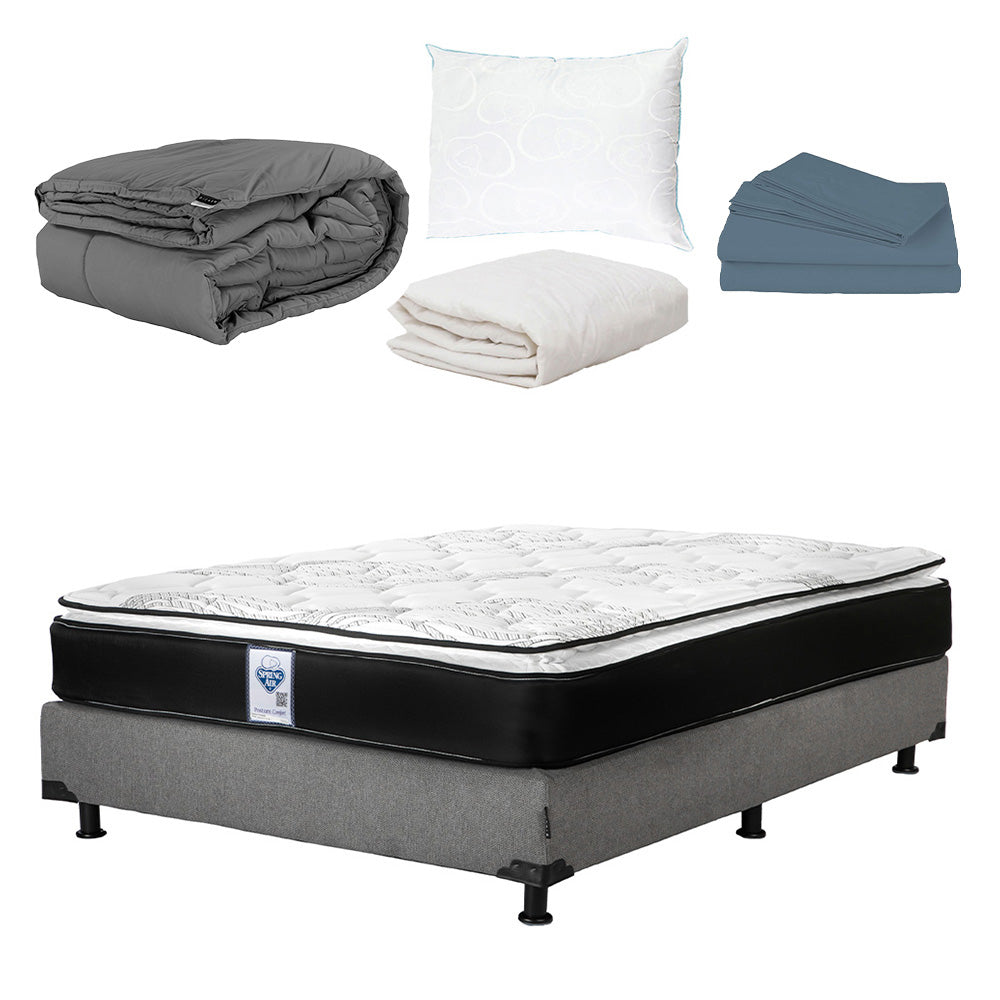 Colchón Spring Air Premier con Box con Ropa de Cama