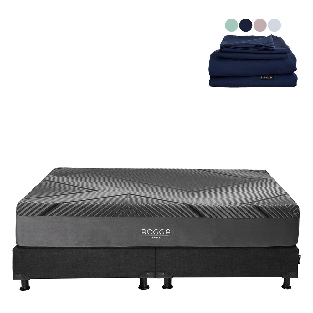 Colchón Rogga con Box con Ropa de Cama