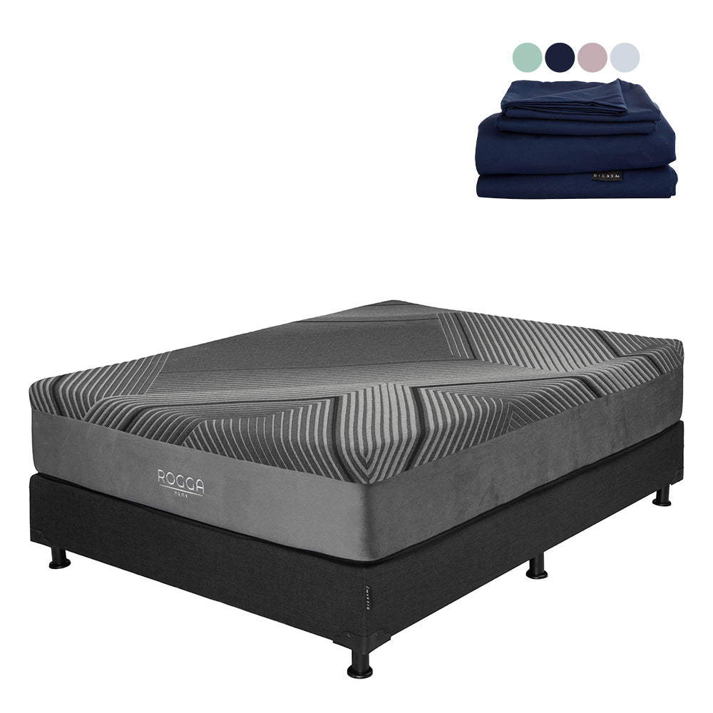Colchón Rogga con Box con Ropa de Cama