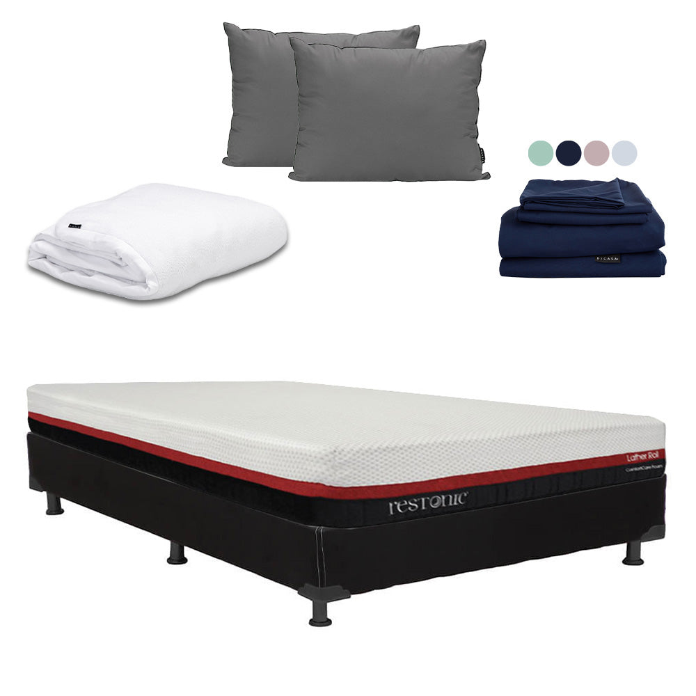 Colchón en caja Restonic Roll con Box con Ropa de Cama