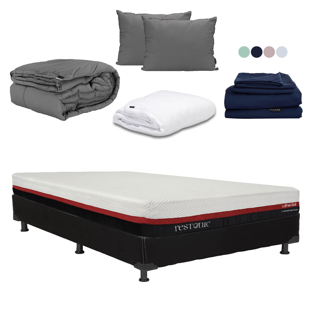 Colchón en caja Restonic Roll con Box con Ropa de Cama