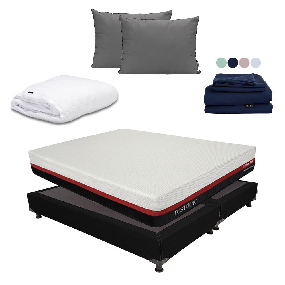 Colchón en caja Restonic Roll con Box con Ropa de Cama