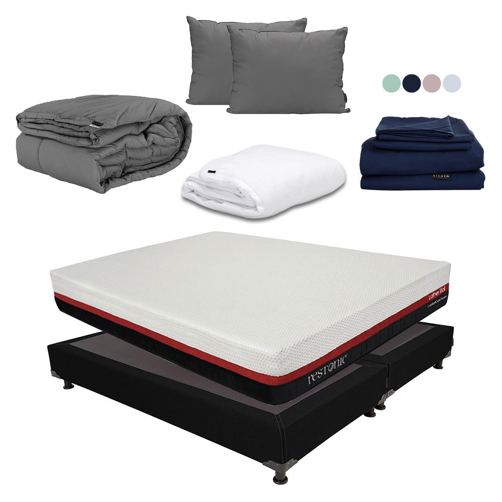 Colchón en caja Restonic Roll con Box con Ropa de Cama