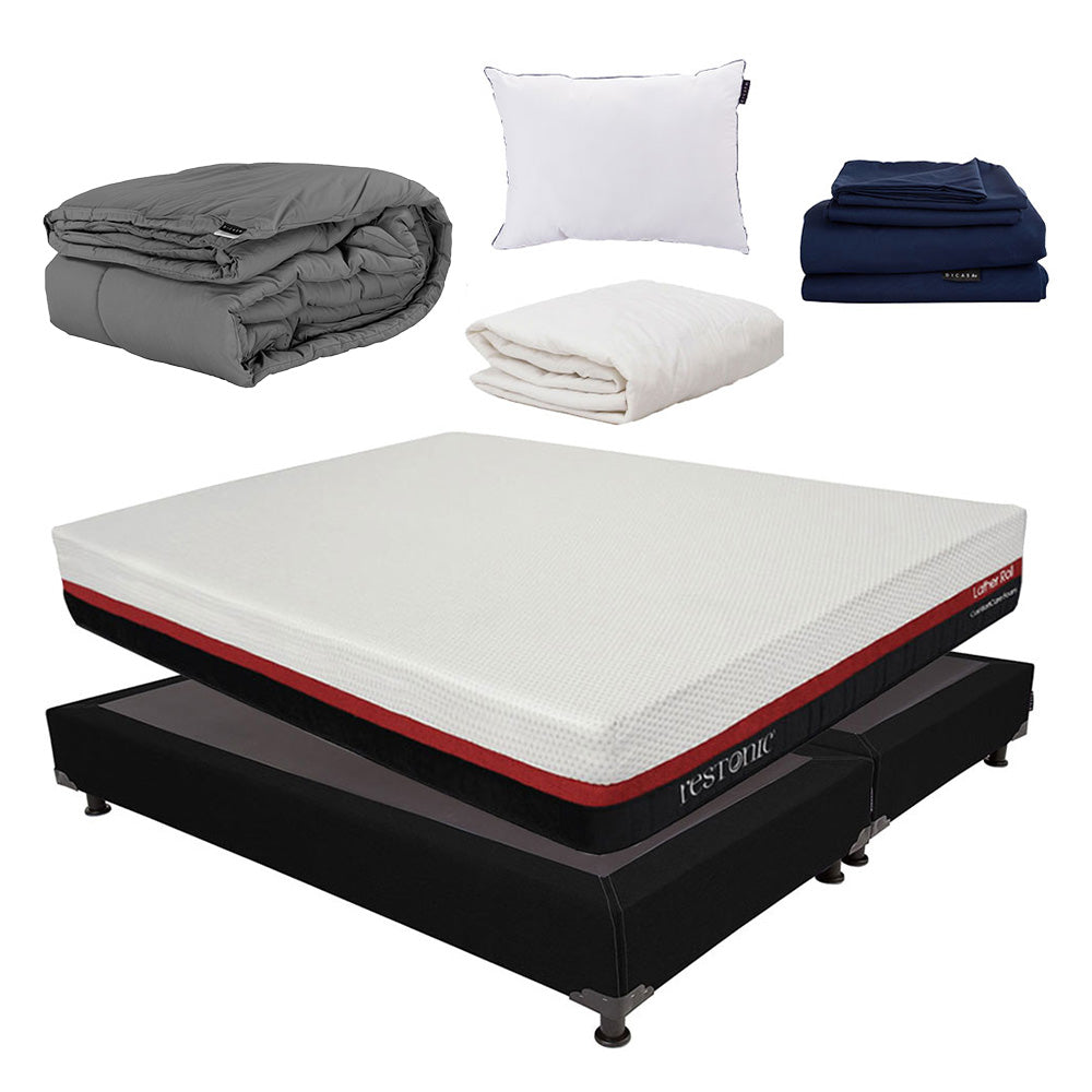 Colchón en caja Restonic Roll con Box con Ropa de Cama