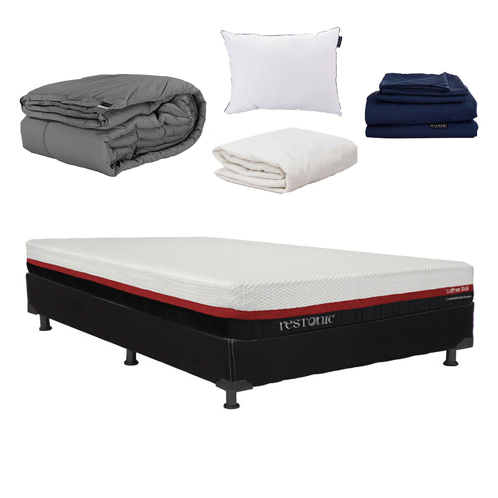 Colchón en caja Restonic Roll con Box con Ropa de Cama