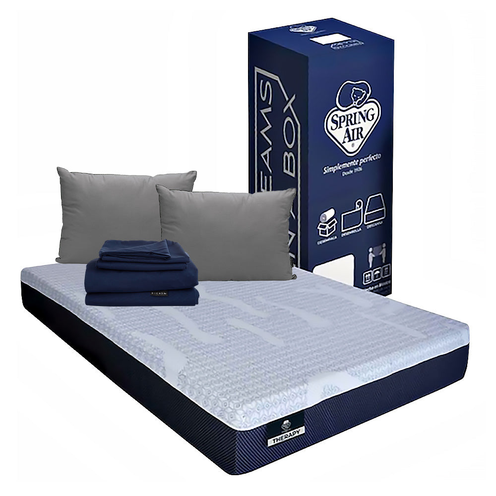Colchón Spring Air Therapy con Ropa de Cama