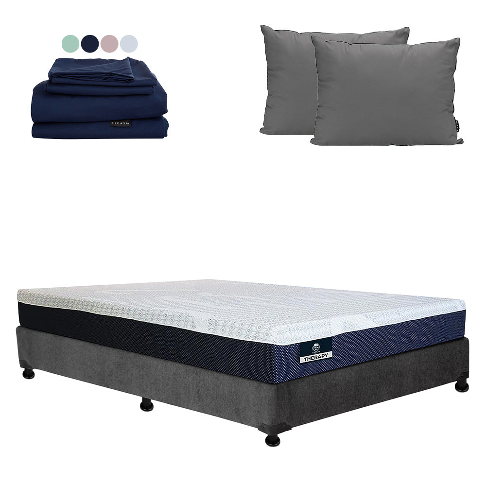 Colchón Spring Air Therapy con Box con Ropa de Cama