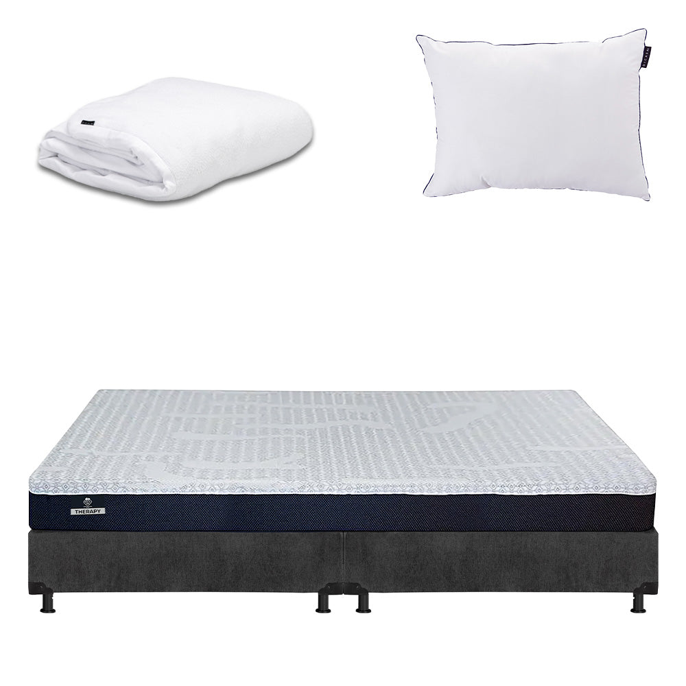 Colchón Spring Air Therapy con Box con Ropa de Cama