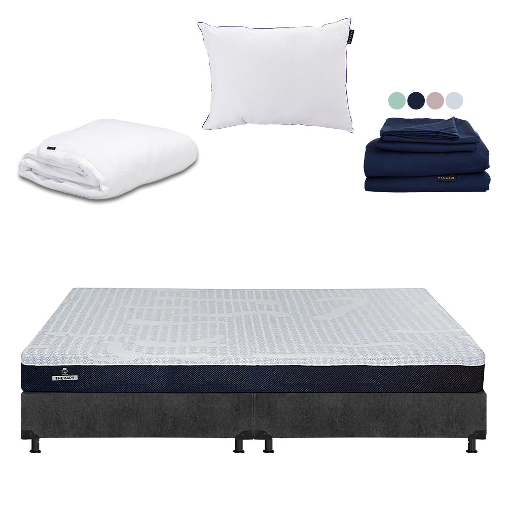 Colchón Spring Air Therapy con Box con Ropa de Cama