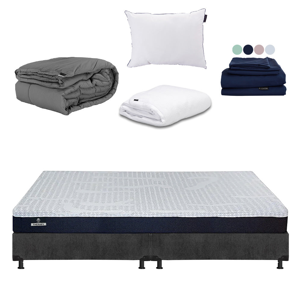 Colchón Spring Air Therapy con Box con Ropa de Cama