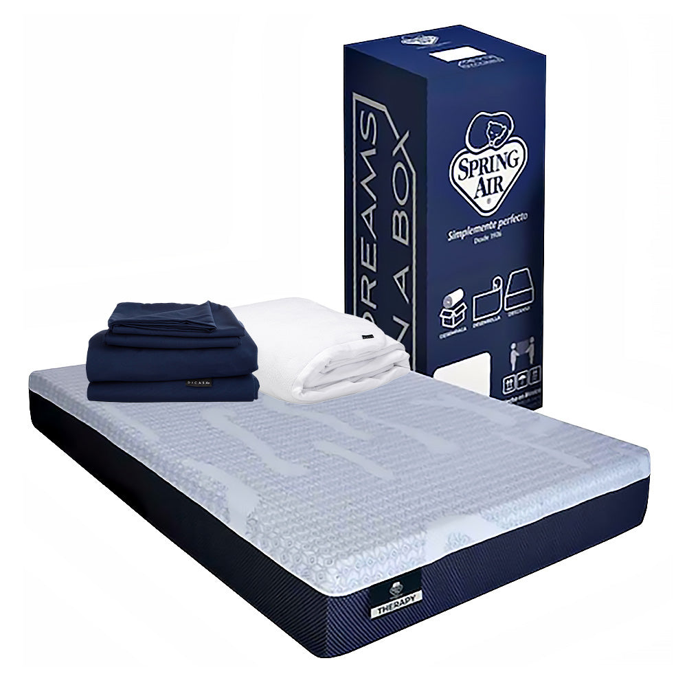 Colchón Spring Air Therapy con Ropa de Cama