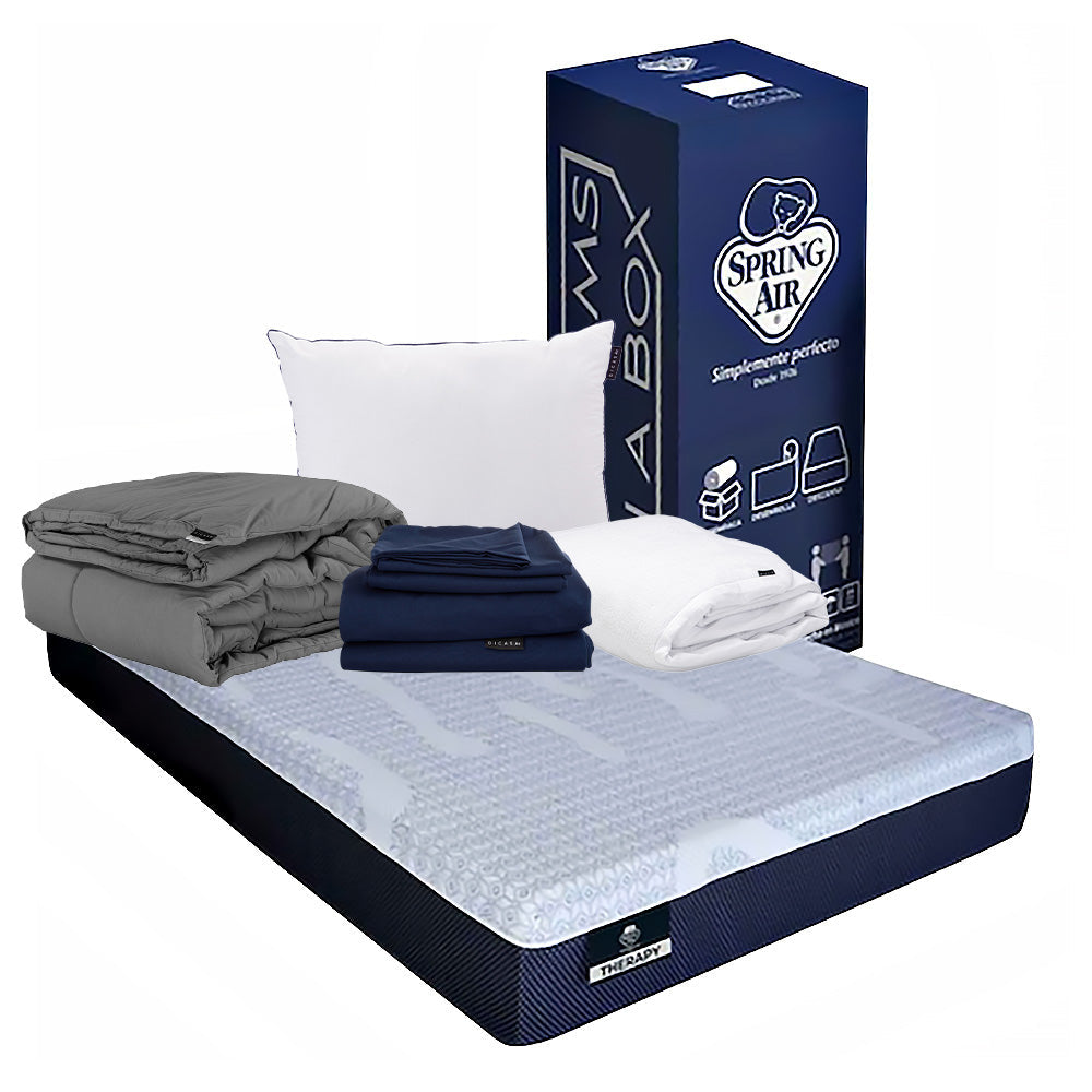 Colchón Spring Air Therapy con Ropa de Cama
