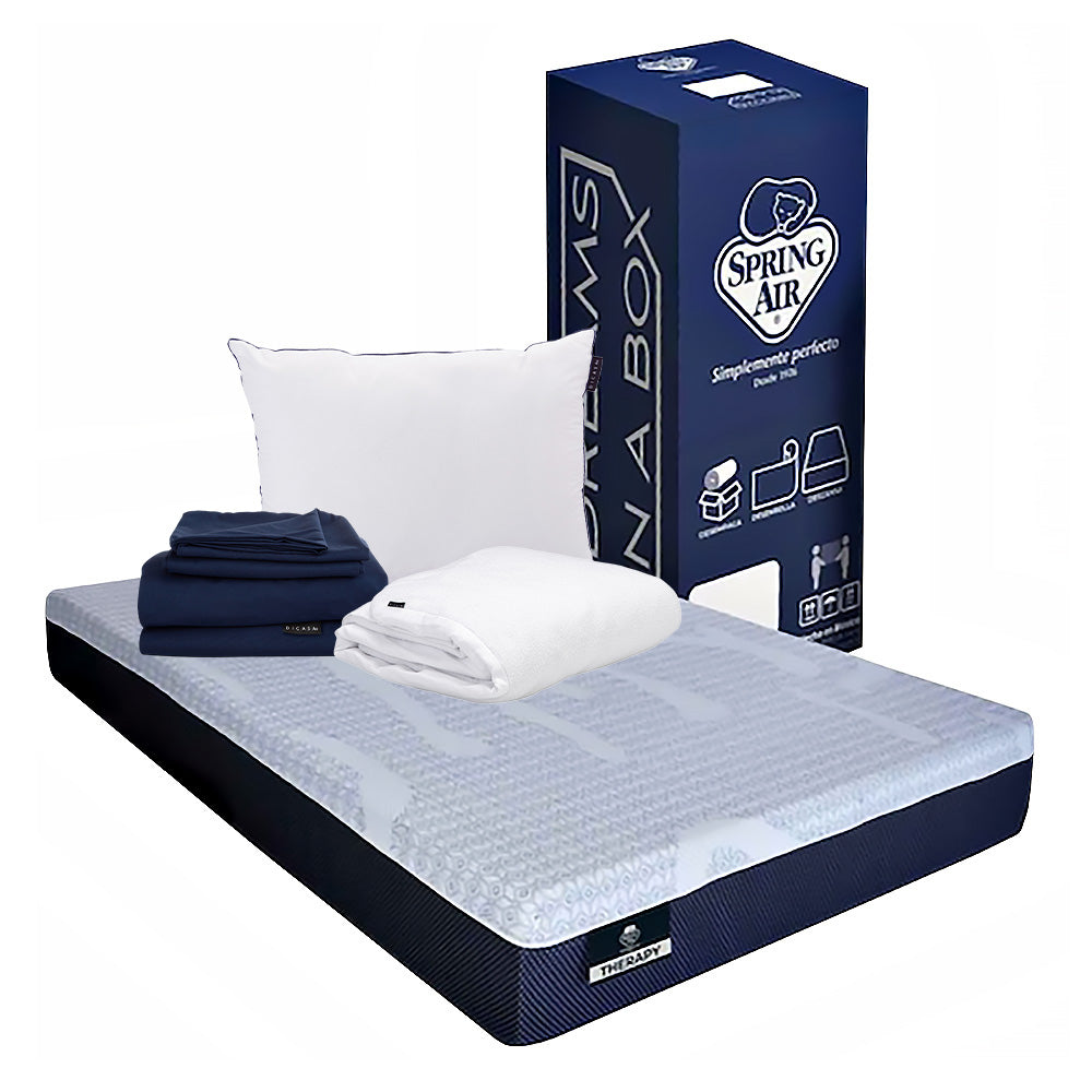 Colchón Spring Air Therapy con Ropa de Cama