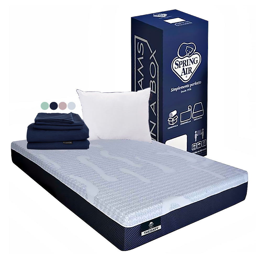 Colchón Spring Air Therapy con Ropa de Cama