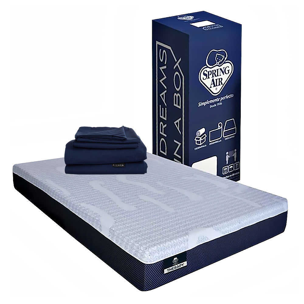 Colchón Spring Air Therapy con Ropa de Cama