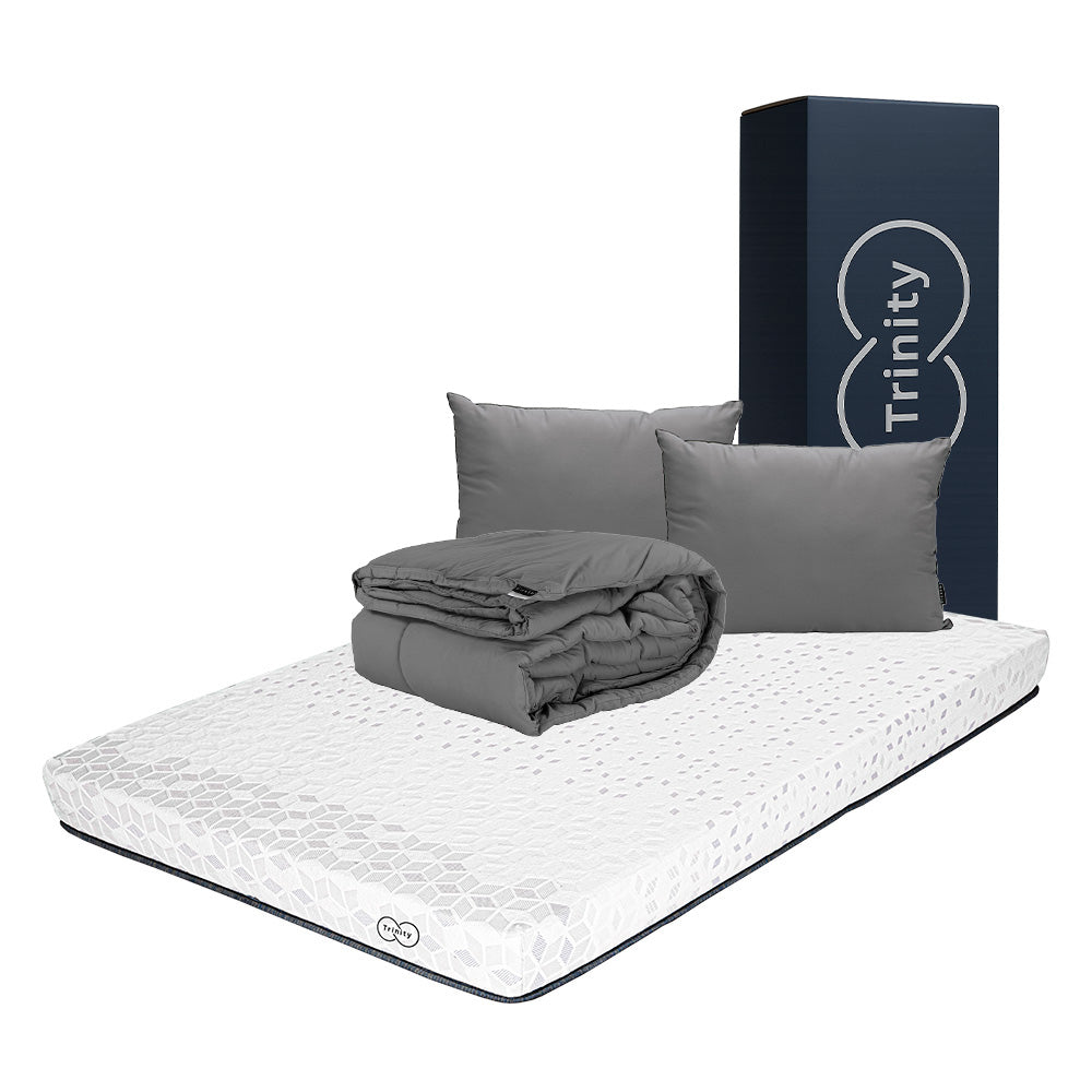 Colchon en Caja Trinity con Ropa de Cama