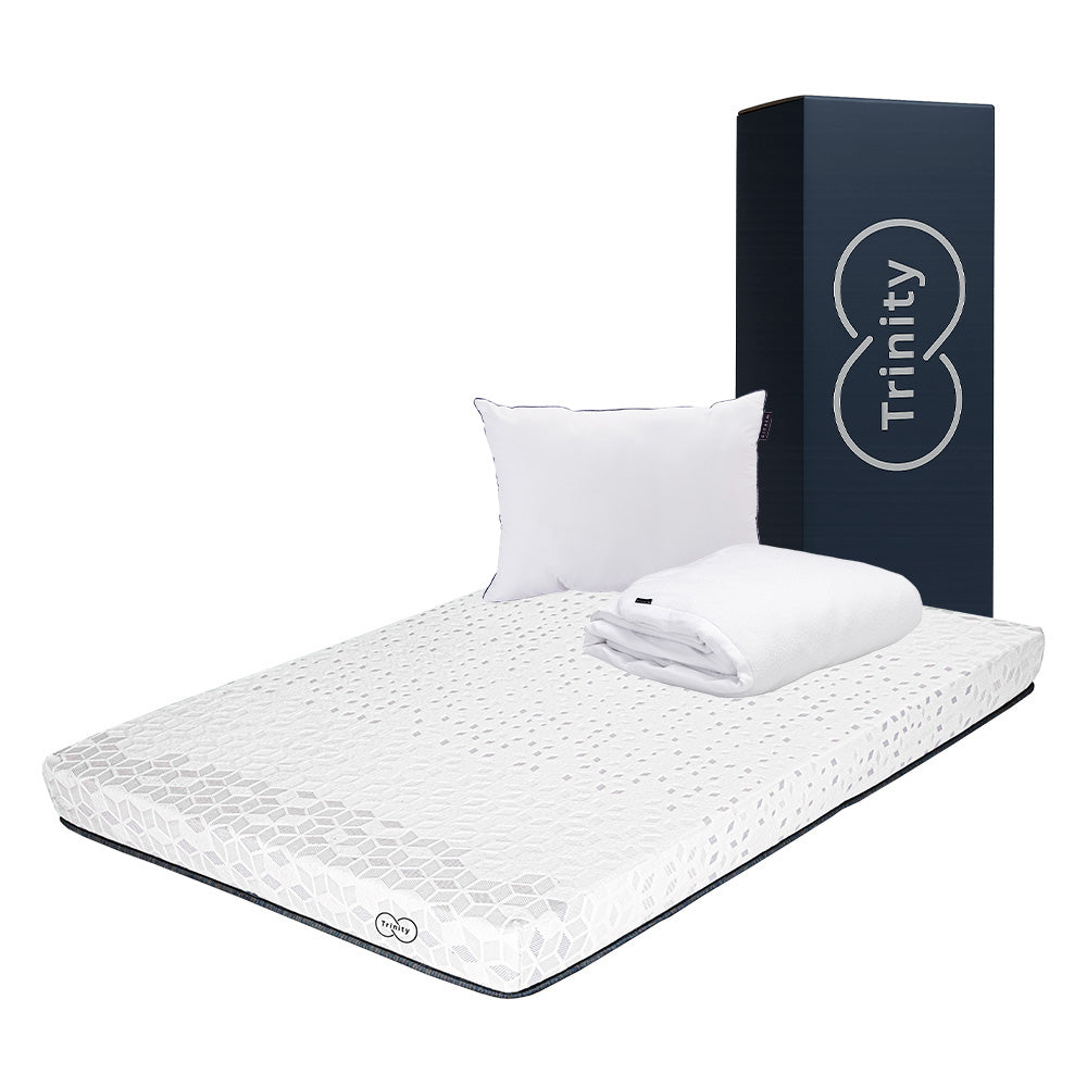 Colchon en Caja Trinity con Ropa de Cama